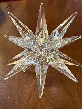 Swarovski Austria Crystal Large Star candleholder Decorative Sculpture 4.5”
